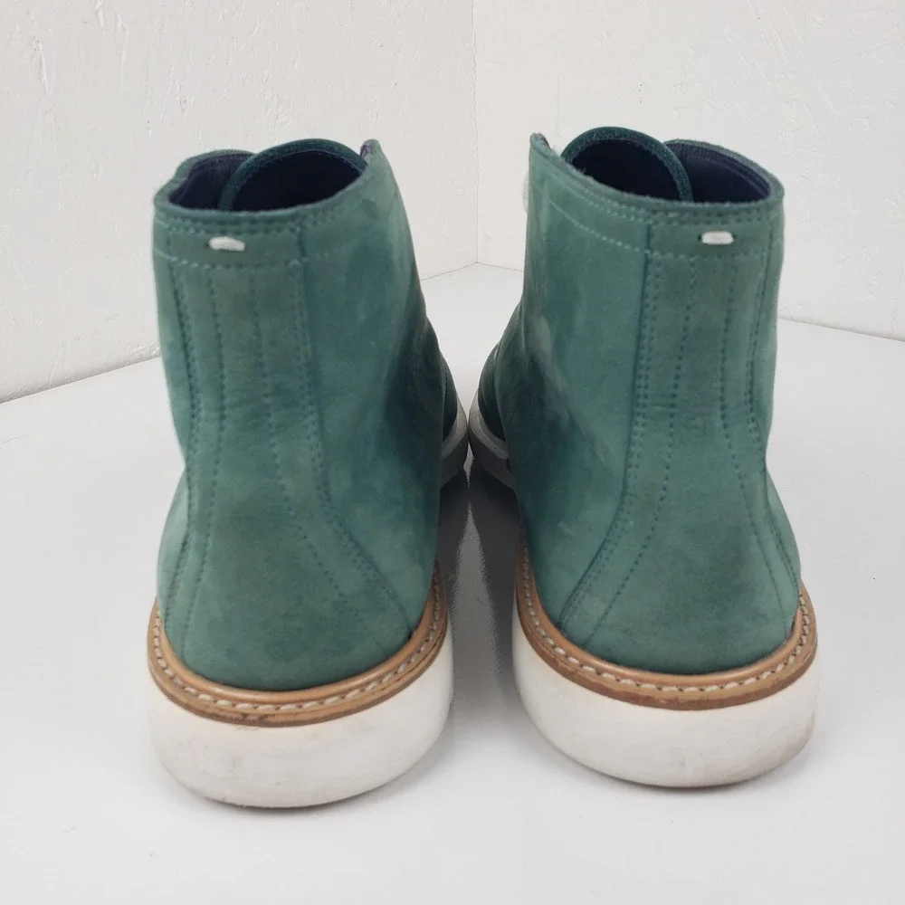 Cole‎ Haan Mens Teal Green Suede Leather Chukka Desert Boots White Sole C11231